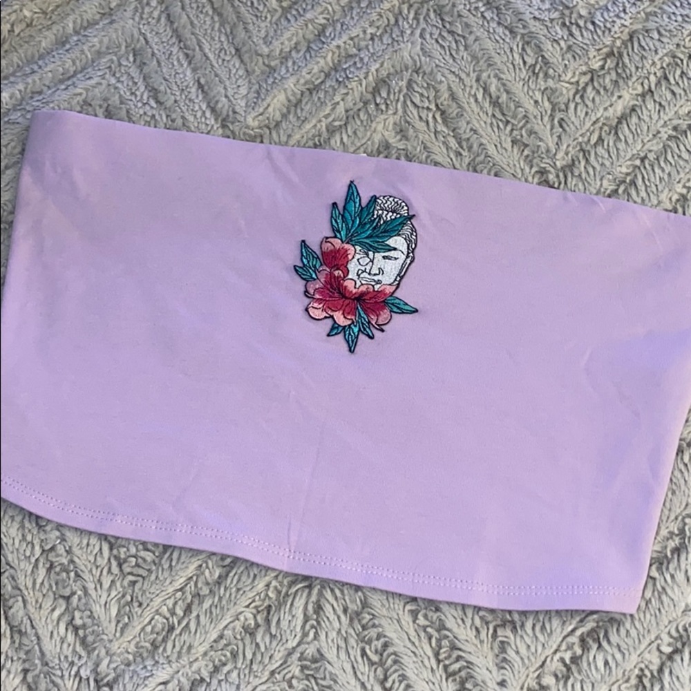 Lavender Buddha lotus flower tube top